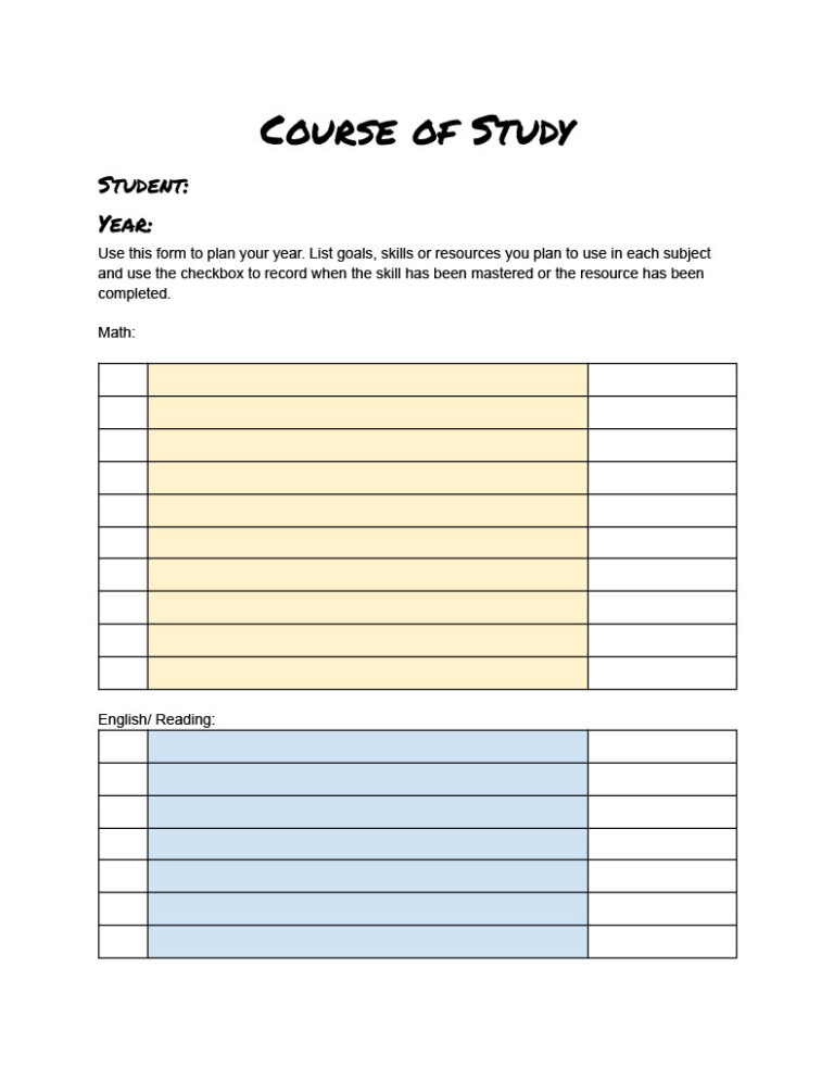 What is a Homeschool Course of Study? - Dallmeyer Learning